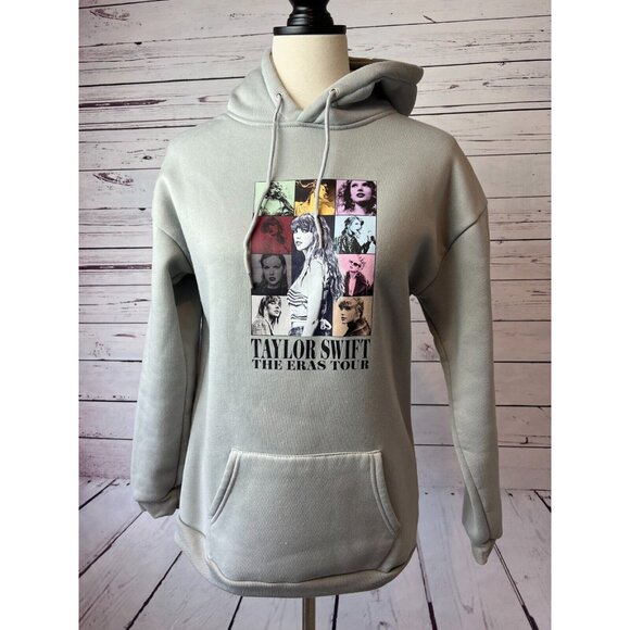 Taylor Swift The Eras Tour Hoodie Sweatshirt Hooded Pullover Gray Swiftie 2023 - Picture 2 of 9